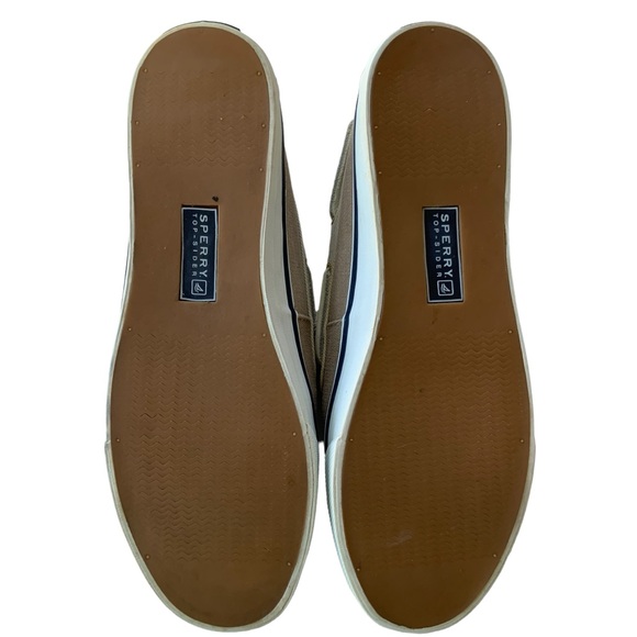 SPERRY TOP-SIDER Boat Shoes Sneakers Size 10 M Tan Beige Canvas Deck Shoes - Picture 6 of 7